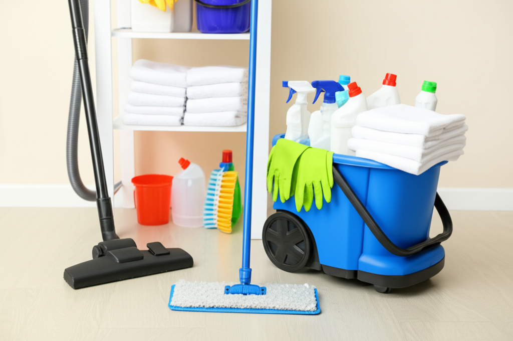 Nebenbeschäftigung als Reinigungskraft (20%)